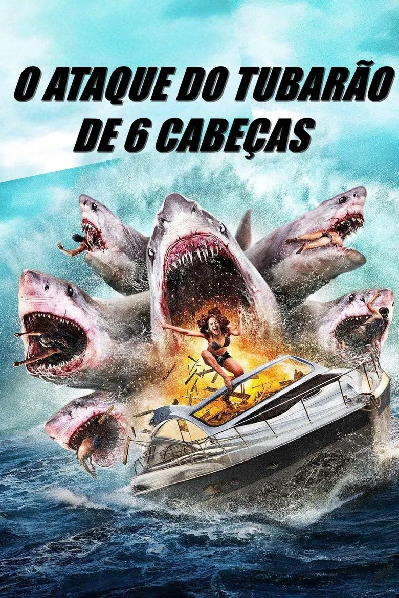 Capa de O Ataque do Tubarão de 6 Cabeças