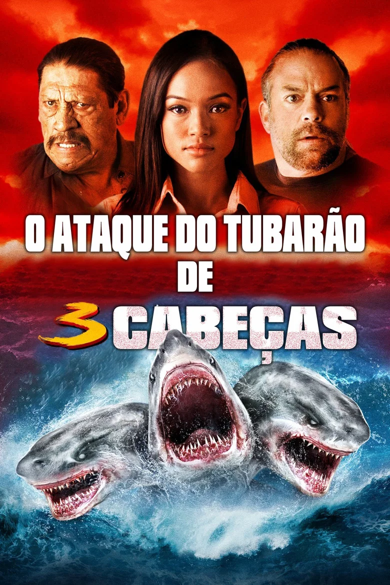 Capa de O ataque do tubarão de 3 cabeças