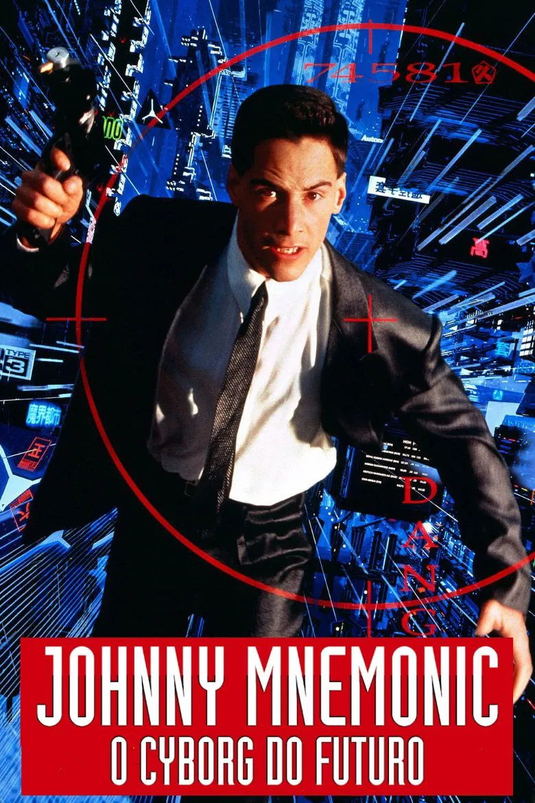 Capa de Johnny mnemonic, o cyborg do futuro